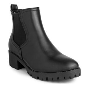 Sugar Women Kelce Block Heel Chelsea Boots Size US 6M Black Smooth Faux Leather
